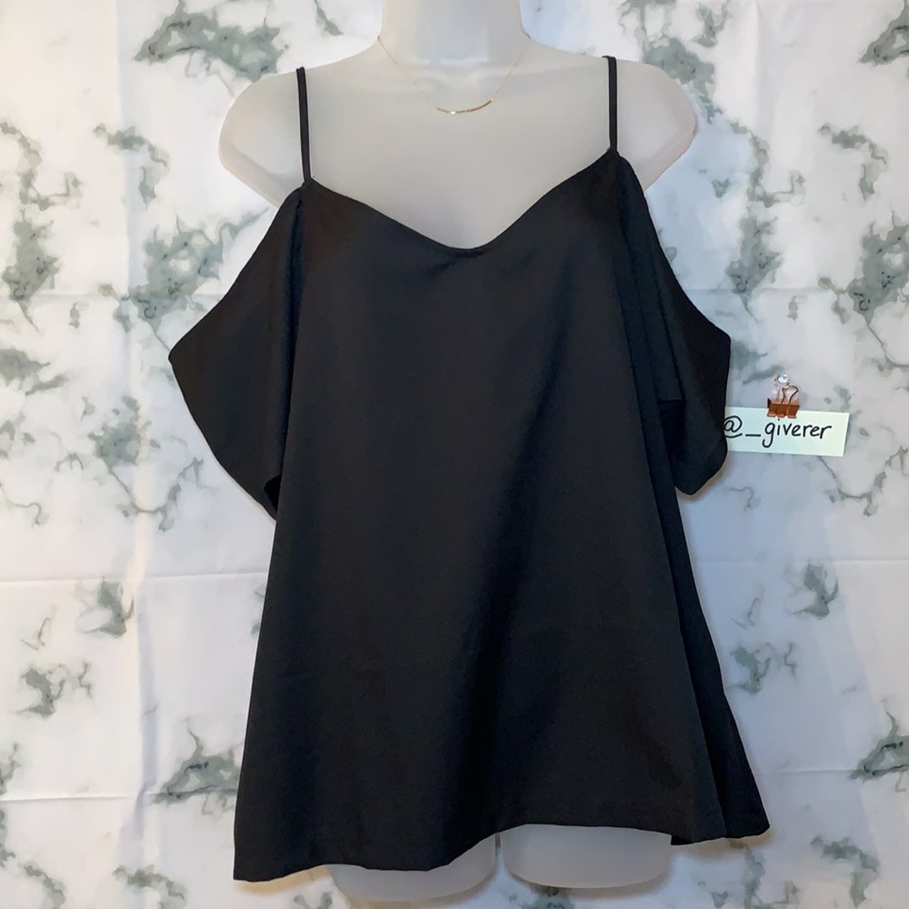 12 ELIZA Woven Strappy Open Shoulder Blouse BooHoo Plus